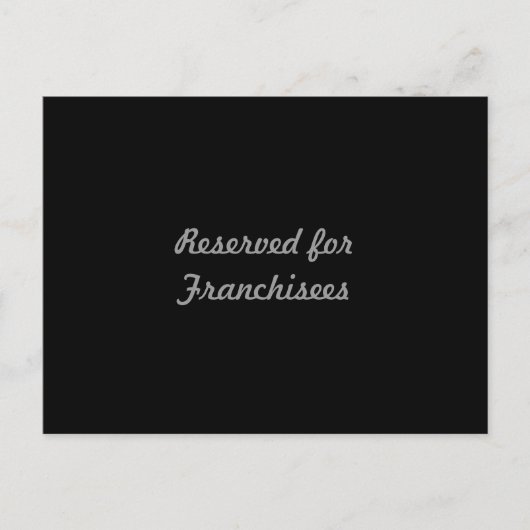 Reserviert für Franchisen Postkarte (Vorderseite)