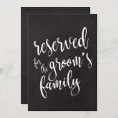Reserviert für Groom's Family Cheap Chalkoard-Zeic Einladung (Vorne/Hinten)