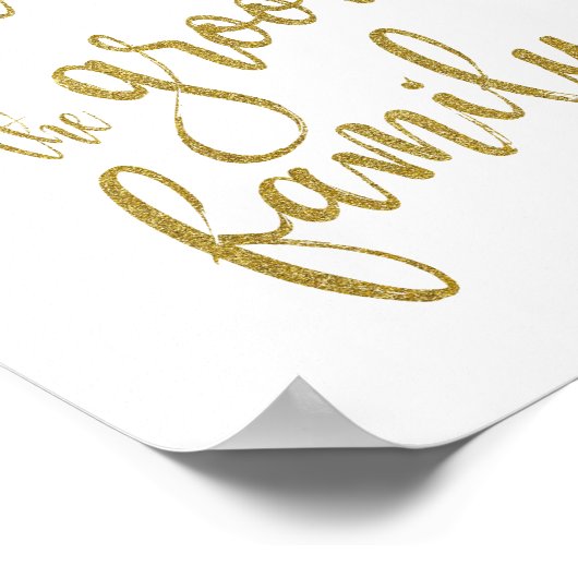 Reserviert für Groom's Family Glitzer 8x10 Zeichen Poster (Ecke)