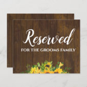 Reserviert für Grooms Family Rustic Wedding Sign (Vorne/Hinten)