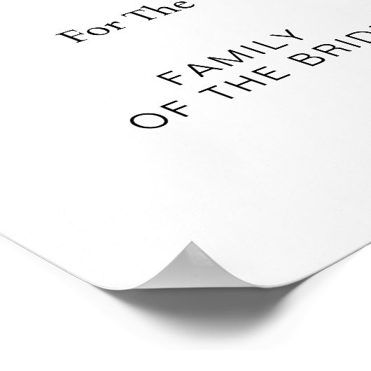 Reserviert für Hochzeitsfeiern Empfang Poster (Ecke)