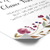 Reserviert für Mutter der Braut Burgund Hochzeit Poster (Ecke)