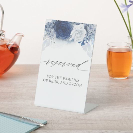 Reserviert - Hochzeit von dunkelblauen und weißen Sockelschild (In SItu)