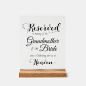 Reserviert im Gedächtnis der eleganten Hochzeitsfe Acrylschild (Vorderseite)