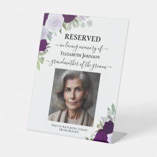 Reserviert in Loving Memory Lila Rose Hochzeit Sockelschild