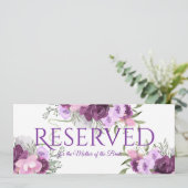 Reserviert Lila Einladung (Stehend Vorderseite)