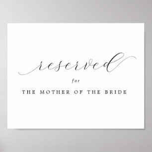 Reserviert   Mutter der Braut-Hochzeitssymbol Poster