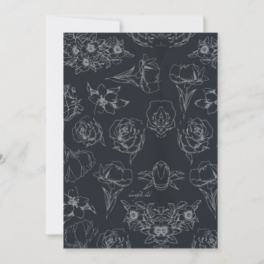 Reservierte Blume Einladung (Rückseite)