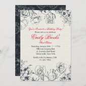 Reservierte Blume Einladung (Vorne/Hinten)