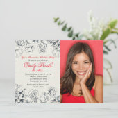 Reservierte Blume Foto Einladung (Stehend Vorderseite)