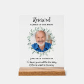 Reservierte Foto Eukalyptus-Gedenkhochzeit Acrylschild (Vorderseite)