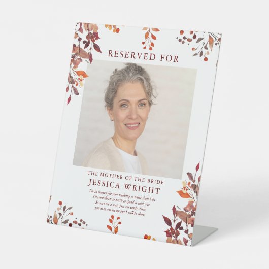 Reservierte Foto-Hochzeit Gerettet Sockelschild (Vorderseite)