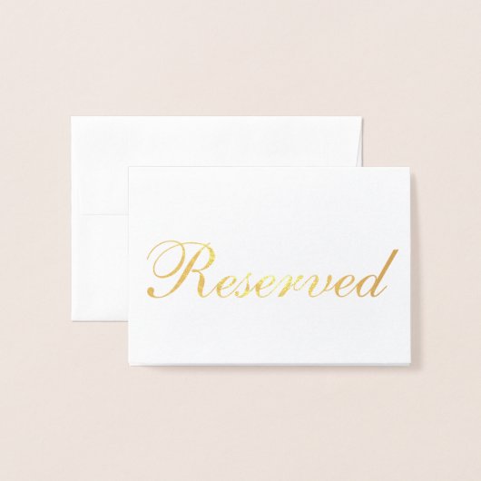 Reservierte Gold Foil Table Card Folienkarte (Vorderseite mit Umschlag)