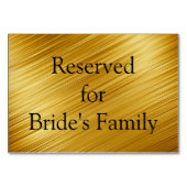 Reservierte Grafik-Gold-Hintergrundtabelle Tischnummer (Rückseite)