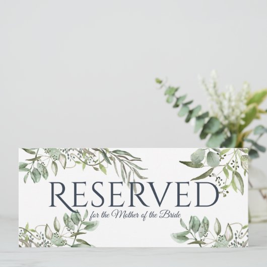 Reservierte Grüne Eukalyptus Einladung (Stehend Vorderseite)