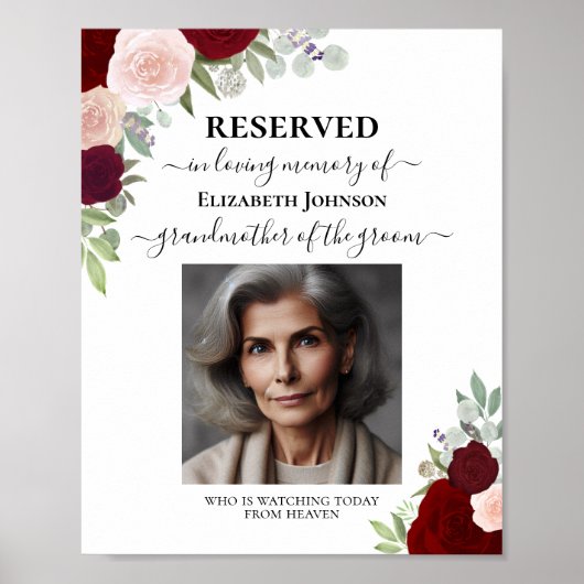 Reservierte Hochzeit in Roter Flora Poster (Vorne)