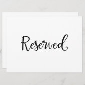 "Reservierte" Hochzeitssymbol | Rustikale Kalligra Einladung (Vorne/Hinten)