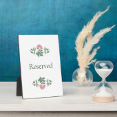 Reservierte Hochzeitstafel-Schilder mit Blumenmoti Fotoplatte (Seite)
