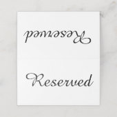 Reservierte Hochzeitsveranstaltung: geklappte Plat Platzkarte (Außenseite Aufgefaltet)