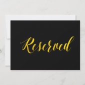 "Reservierte Imitate Gold Foil Chic Wedding Sign" Einladung (Vorderseite)
