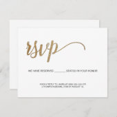 Reservierte Minimalistische UAWG Gold-Fillable-Sit RSVP Karte (Vorne/Hinten)