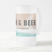 Reservierte ozeanische Strandgeschenke Sommer lust Mattglas Bierglas (VorderseiteRechts)