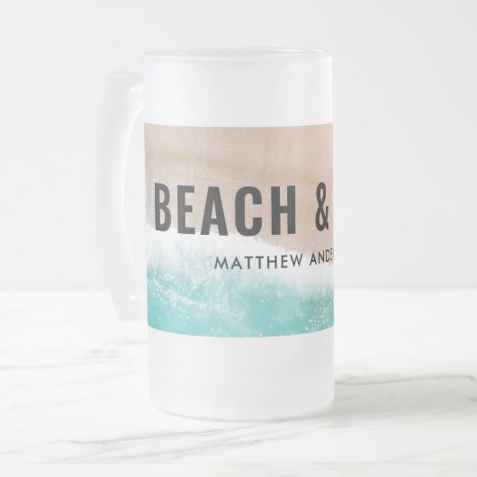 Reservierte ozeanische Strandgeschenke Sommer lust Mattglas Bierglas (Vorderseite Links)