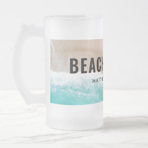 Reservierte ozeanische Strandgeschenke Sommer lust Mattglas Bierglas
