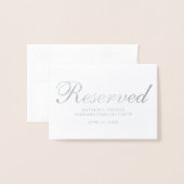 Reservierte Party-Tischkarte für die Silberfolie z Folienkarte (Vorderseite mit Umschlag)