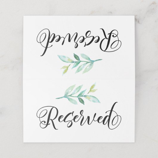 Reservierte Platzkarte Hochzeitskarte (Außenseite Aufgefaltet)