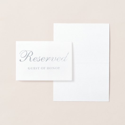 Reservierte Silver Foil Special Guest Table Card Folienkarte (Anzeige)