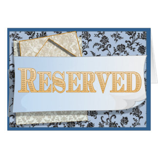 Reservierte Sitzplatz-Zeichen-Karte