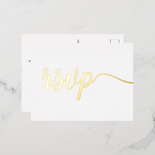 Reservierte Sitzplätze Einfach Elegant Keine Rücks Folie Einladungspostkarte (Vorderseite/Rückseite)