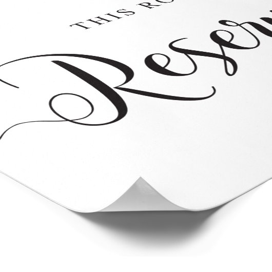 Reservierte Sitzplätze Unterschrift. Diese Zeile i Poster (Ecke)