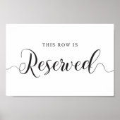 Reservierte Sitzplätze Unterschrift. Diese Zeile i Poster (Vorne)
