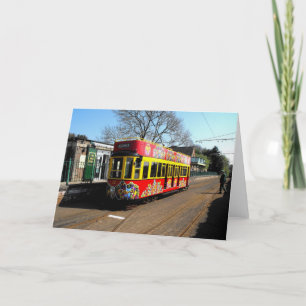 Reservierte Straßenbahn am Bahnhof Colyton Feiertagskarte