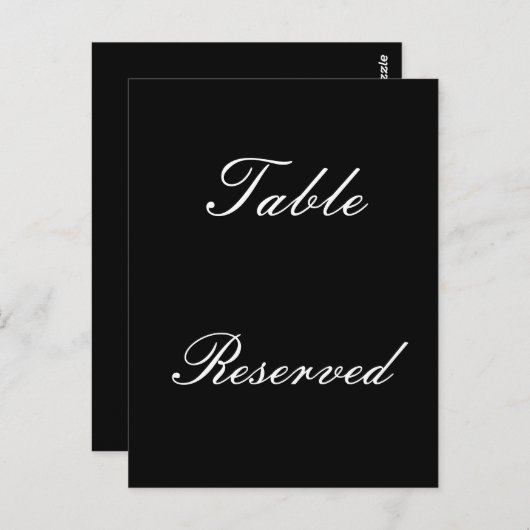 Reservierte Tabelle Postkarte (Vorne/Hinten)