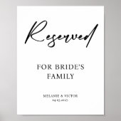 Reservierte Tabelle Printable Wedding Sign Poster (Vorne)