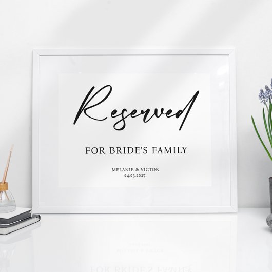 Reservierte Tabelle Printable Wedding Sign Poster