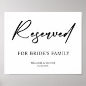 Reservierte Tabelle Printable Wedding Sign Poster (Vorne)