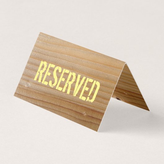 Reservierte Tabellen-Karte - unfertiges Holz Visitenkarten (Vorderseite)