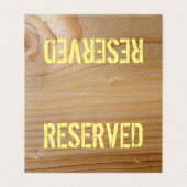 Reservierte Tabellen-Karte - unfertiges Holz Visitenkarten (Außenseite Aufgefaltet)