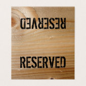 Reservierte Tabellen-Karte - unfertiges Holz Visitenkarten (Außenseite Aufgefaltet)
