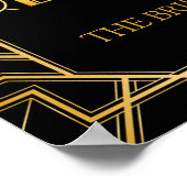 Reservierte Tafelhochzeit | Gatsby Art Deco Poster (Ecke)