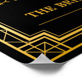 Reservierte Tafelhochzeit | Gatsby Art Deco Poster (Ecke)
