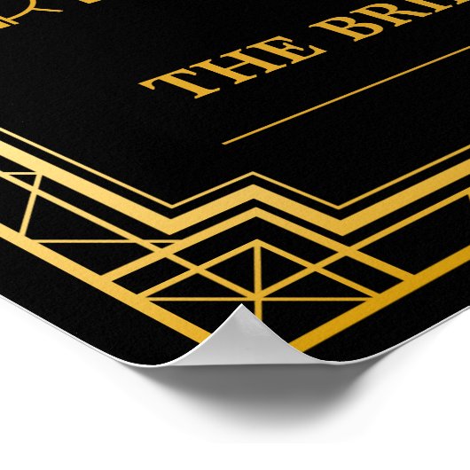Reservierte Tafelhochzeit | Gatsby Art Deco Poster (Ecke)