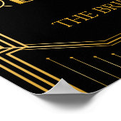 Reservierte Tafelhochzeit | Gatsby Art Deco Poster (Ecke)