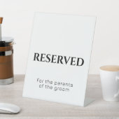 Reservierte Tafelhochzeit Moderne Minimal Schwarz- Sockelschild (In SItu)
