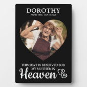 Reservierter Platz im Himmel Keepake Foto Fotoplatte (Vorderseite)