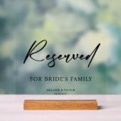 Reservierter Tisch Hochzeit Acrylschild (Neutral)